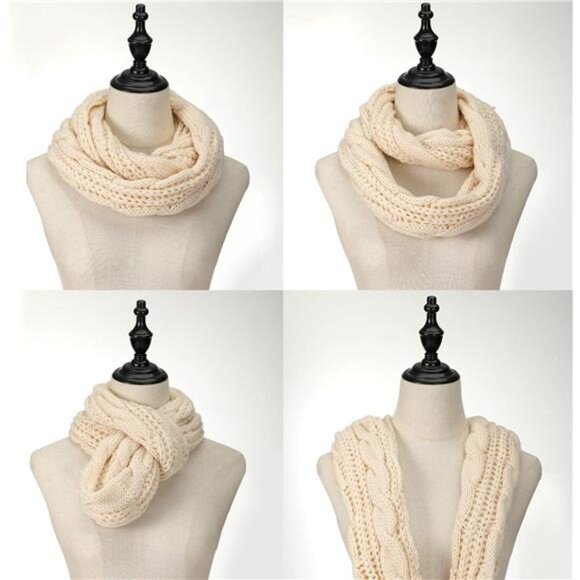 Womens Winter Scarf Infinity Knit Circle Loop Scarf Cold Weather Shawl Warm - Picture 6 of 8